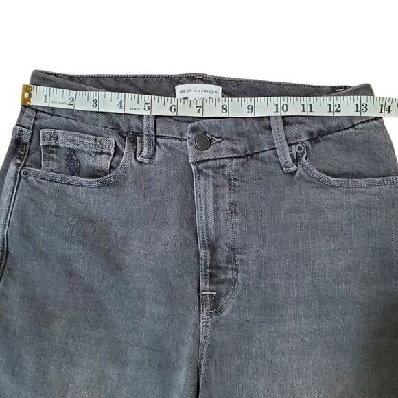 Good American The Good Curve Skinny Crossover Jean in BLACK264 6/28 raw … - Picture 10 of 13